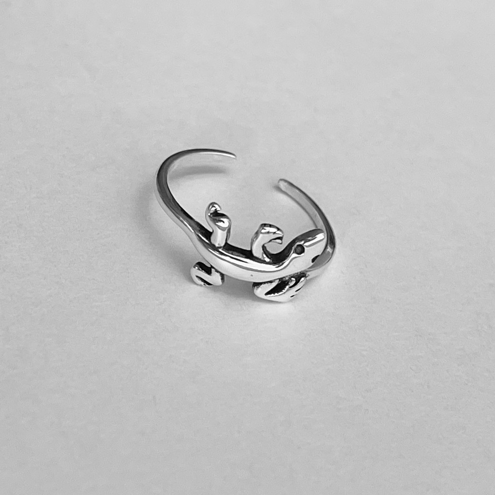 Sterling Silver Lizard Toe Ring, Silver Gecko Rin… - image 4